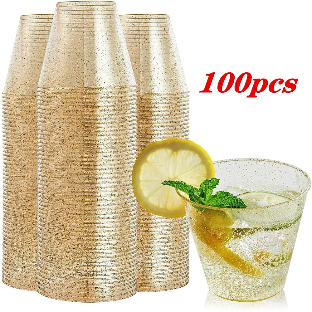 100 Pack Gold Glitter Plastic Cups 9oz Clear Plastic Cups Disposable Hard Plastic Cups Wedding Party Drink Wine Tea Coffee Cup
100 Pack Gold Glitter Plastic Cups 9oz Clear Plastic Cups Disposable Hard Plastic Cups Wedding Party Drink Wine Tea Coffee Cup