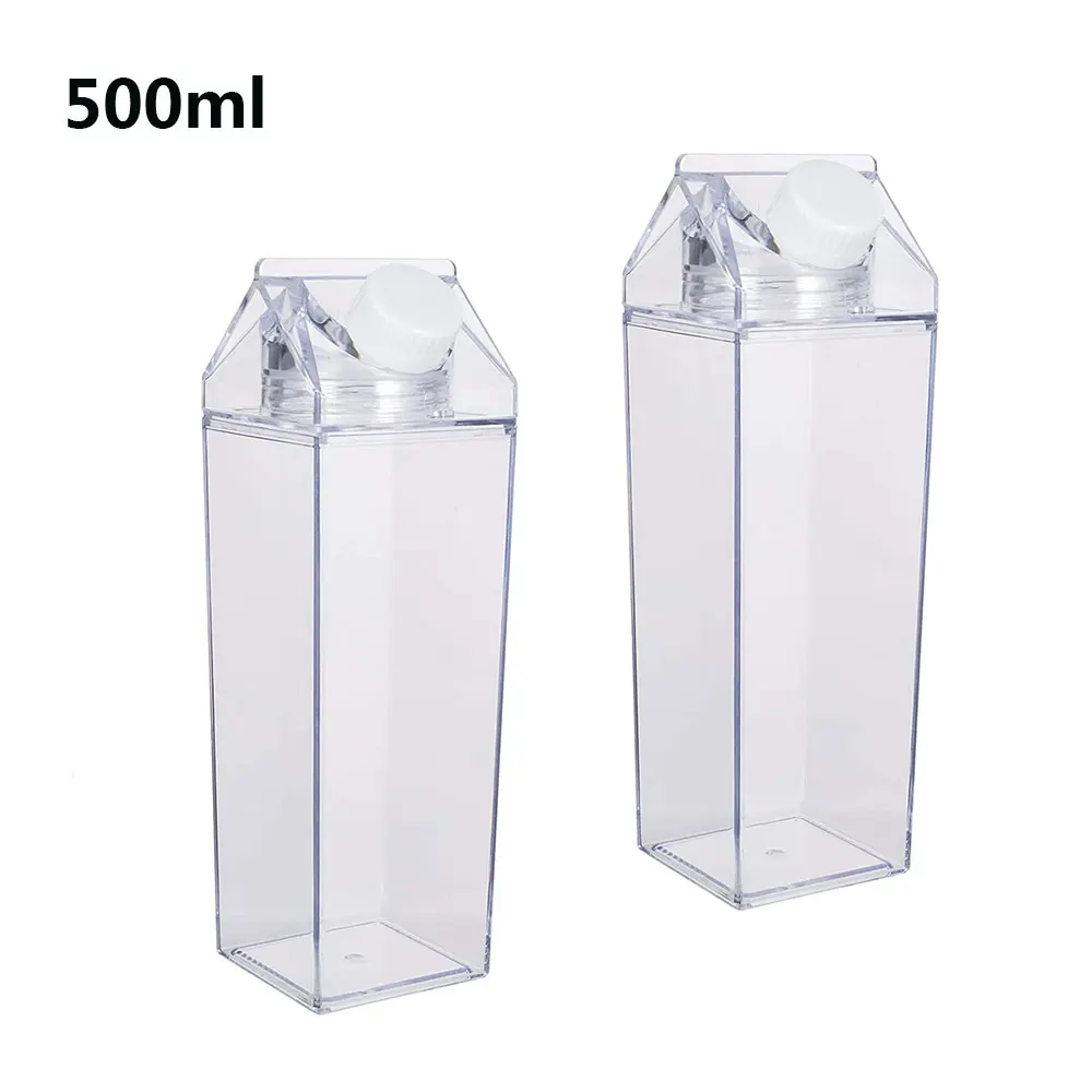 2 Pcs Milk Carton Water Bottle, Clear Square Milk Bottles Portable Plastic Transparent Juice Bottle for Outdoor Sports Camping
2 Pcs Milk Carton Water Bottle, Clear Square Milk Bottles Portable Plastic Transparent Juice Bottle for Outdoor Sports Camping