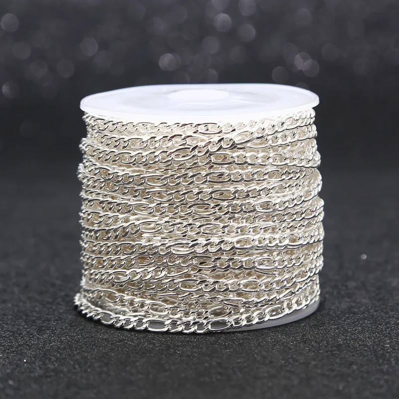 2Meters Stainless Steel Silver Plated Figaro Chains 3mm Width 3:1 Cable Link Chain for DIY Necklace Jewelry Making High Quality
2Meters Stainless Steel Silver Plated Figaro Chains 3mm Width 3:1 Cable Link Chain for DIY Necklace Jewelry Making High Quality
