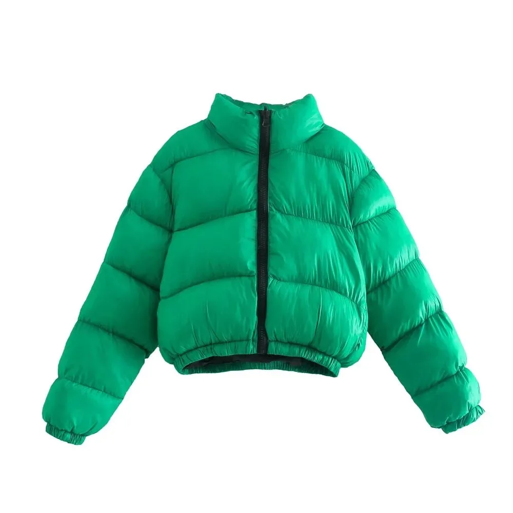 Winter Women's Cotton-Padded Jacket Fashion Green Stand Collar Loose Cotton Coat Coat Street Style Zipper Bread Coat
Winter Women's Cotton-Padded Jacket Fashion Green Stand Collar Loose Cotton Coat Coat Street Style Zipper Bread Coat