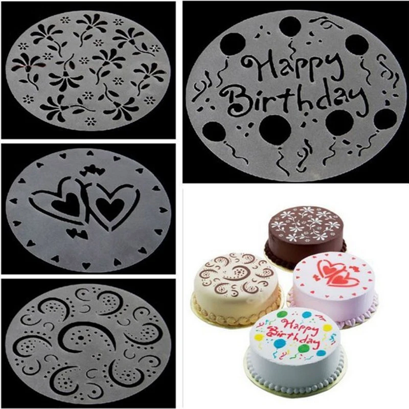 4Pcs/lot Stencils Flower Cake Plastic Spray Mold Cake DIY Decorating Stencil Fondant Mold Pattern Printing Mold Baking Tool 
4Pcs/lot Stencils Flower Cake Plastic Spray Mold Cake DIY Decorating Stencil Fondant Mold Pattern Printing Mold Baking Tool