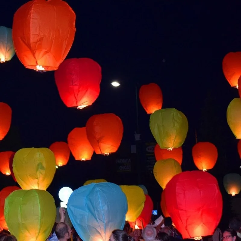 20 шт./лот DIY китайское небо Бумажные Летающие фонарики желания летающие свечи