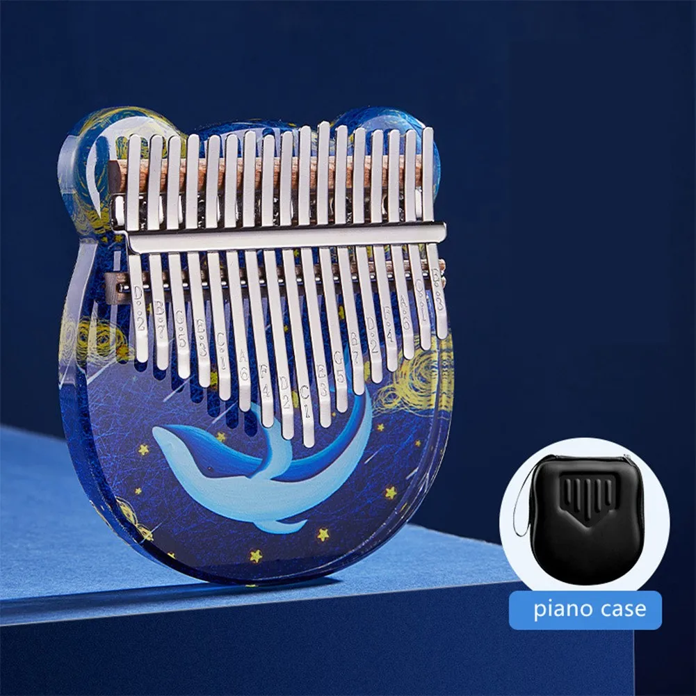 17 Keys Kalimba Acrylic Cute Bear Shape Thumb Piano Whale Starry Pattern Finger Piano With Bag Tuning Hammer Accessories Gifts
17 Keys Kalimba Acrylic Cute Bear Shape Thumb Piano Whale Starry Pattern Finger Piano With Bag Tuning Hammer Accessories Gifts