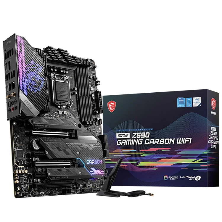 MSI MPG Z590 GAMING CARBON WIFI Motherboard with Lightning Gen 4 x4 M. Supports DDR4 Memory 11th /10th Gen Intel Core CPU
MSI MPG Z590 GAMING CARBON WIFI Motherboard with Lightning Gen 4 x4 M. Supports DDR4 Memory 11th /10th Gen Intel Core CPU