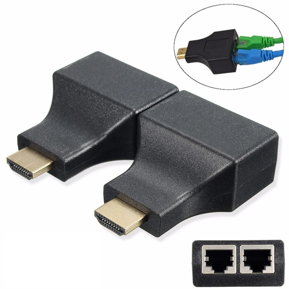 1 пара HDMI двойной RJ45 CAT5E CAT6 UTP LAN Ethernet удлинитель Ретранслятор адаптер 1080P для HDTV HDPC