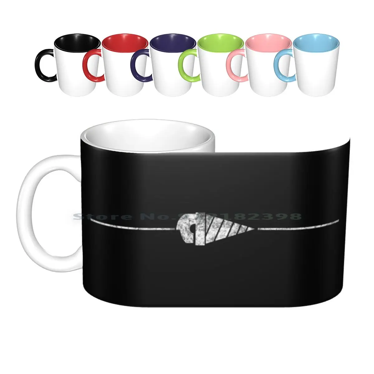 

Gurren Lagann Drill ( Vintage White ) Ceramic Mugs Coffee Cups Milk Tea Mug Tengen Toppa Gurren Lagann Core Drill Pop Culture