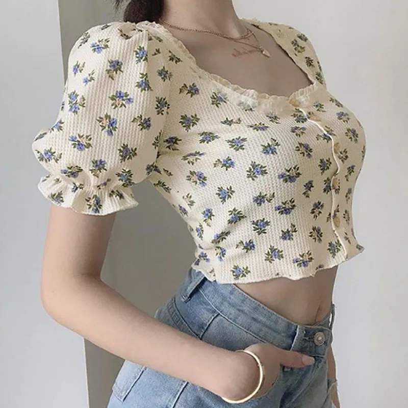 Kpop Vintage T Shirt Women 2021 Alt Clothes Aesthetic Sexy Summer Lace Button Crop Top MINGLIUSILI Floral Puff Sleeve Tee Shirt
Kpop Vintage T Shirt Women 2021 Alt Clothes Aesthetic Sexy Summer Lace Button Crop Top MINGLIUSILI Floral Puff Sleeve Tee Shirt
