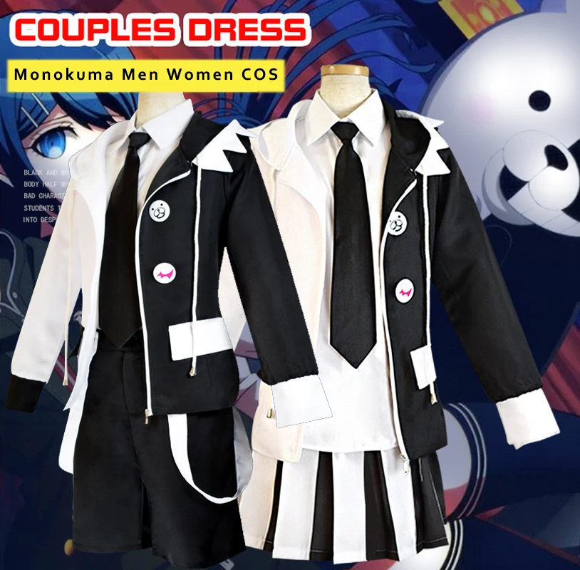 Anime Danganronpa Monokuma Cosplay Boy Girl Adult Jacket Shirt Skirt Pants Socks Unisex Black White Color Matching Uniform плать
Anime Danganronpa Monokuma Cosplay Boy Girl Adult Jacket Shirt Skirt Pants Socks Unisex Black White Color Matching Uniform плать