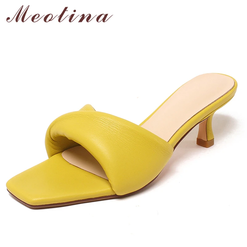 Meotina Slippers Shoes Women Genuine Leather Sandals High Heel Square Toe Sandals Thin Heel Cow Leather Ladies Footwear Summer
Meotina Slippers Shoes Women Genuine Leather Sandals High Heel Square Toe Sandals Thin Heel Cow Leather Ladies Footwear Summer