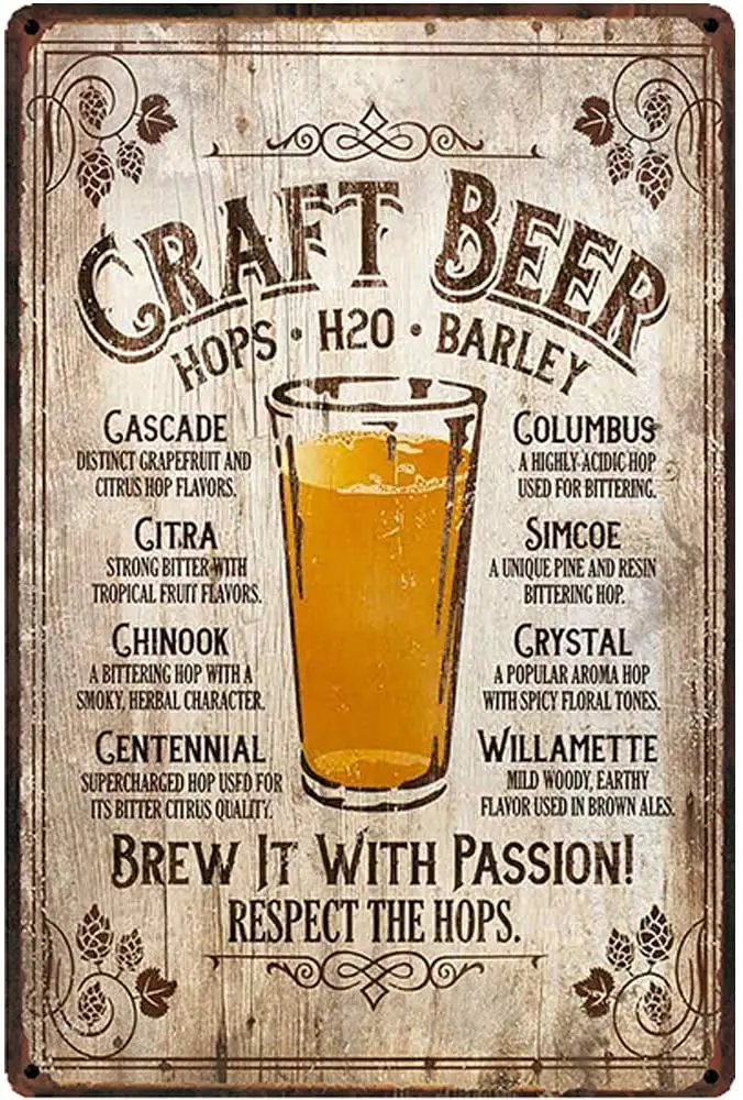 Nostalgia Retro Design Craft Beer Tin Metal Signs Wall Art | Thick Tinplate Print Poster Wall Decoration for Bar
Nostalgia Retro Design Craft Beer Tin Metal Signs Wall Art | Thick Tinplate Print Poster Wall Decoration for Bar