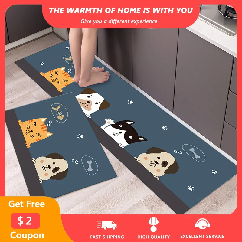 Anti-slip Kitchen Mats Cartoon Cute Dog Cat Printed Long Area Rugs Washable Absorbent Floor Belcony Entrance Doormats 2pcs tapis
Anti-slip Kitchen Mats Cartoon Cute Dog Cat Printed Long Area Rugs Washable Absorbent Floor Belcony Entrance Doormats 2pcs tapis
