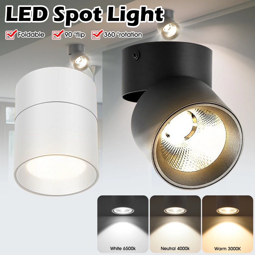 Led Downlight Foldable LED Spotlight 220V Ceiling Adjustable Angle Spot Lights Surface Mounted Lamp Bathroom Kitchen Indoor Lamp
Led Downlight Foldable LED Spotlight 220V Ceiling Adjustable Angle Spot Lights Surface Mounted Lamp Bathroom Kitchen Indoor Lamp