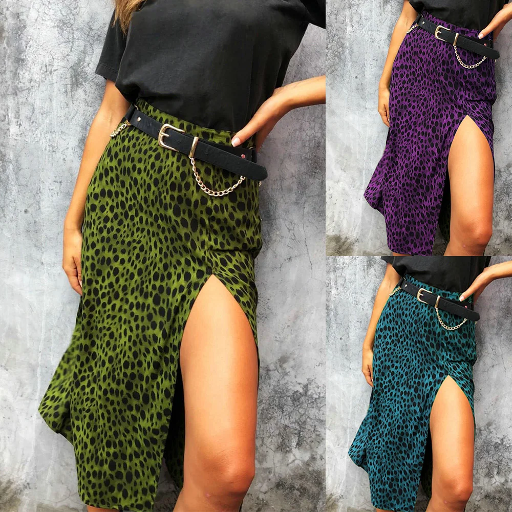 2021 Women Green Leopard Print Skirt Autumn Fashion Sexy Ladies High Waist High Split Asymmetrical Skirt StreetWear Club Skirts
2021 Women Green Leopard Print Skirt Autumn Fashion Sexy Ladies High Waist High Split Asymmetrical Skirt StreetWear Club Skirts