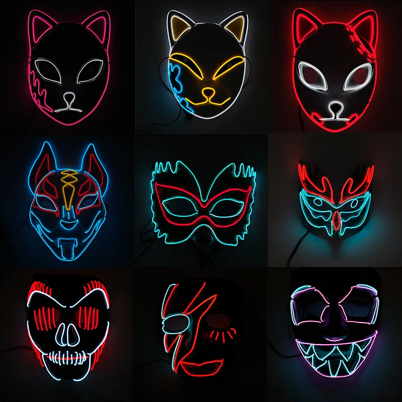 Luminous EL Wire Mask Halloween Cosplay Costume Accessories Light Up LED Mask Party Decoration Glow In Dark
Luminous EL Wire Mask Halloween Cosplay Costume Accessories Light Up LED Mask Party Decoration Glow In Dark