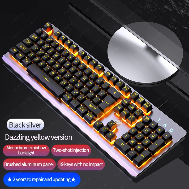 

RGB LED Backlit Wired Keyboard Manipulator Feel 104 Keycap Gaming Keyboard Is Suitable for Computer Desktop Laptop Game Players