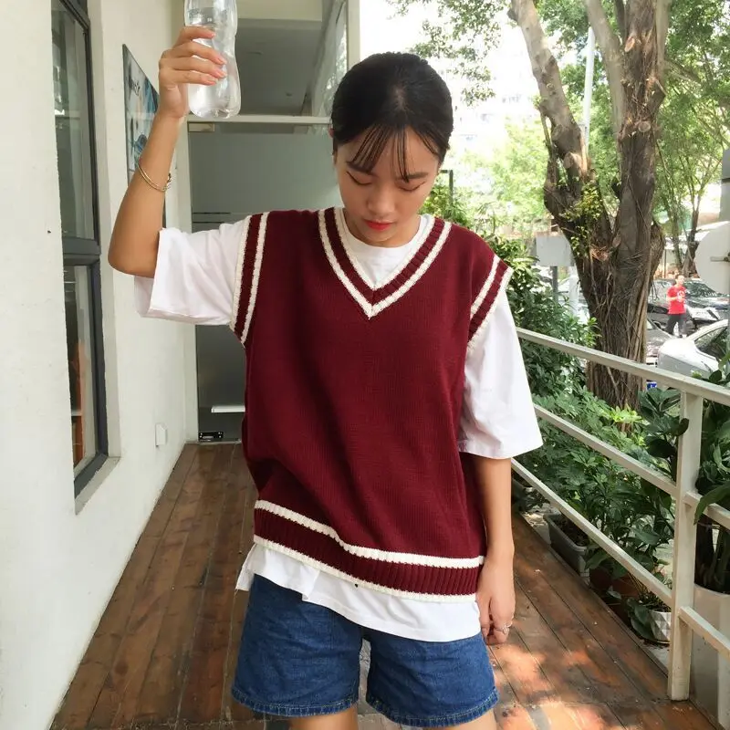 Sweater Vest Women V-neck Kawaii Patchwork Leisure Chic All-match Jumpers Elegant Preppy Style Comfortable Soft Ulzzang 
Sweater Vest Women V-neck Kawaii Patchwork Leisure Chic All-match Jumpers Elegant Preppy Style Comfortable Soft Ulzzang