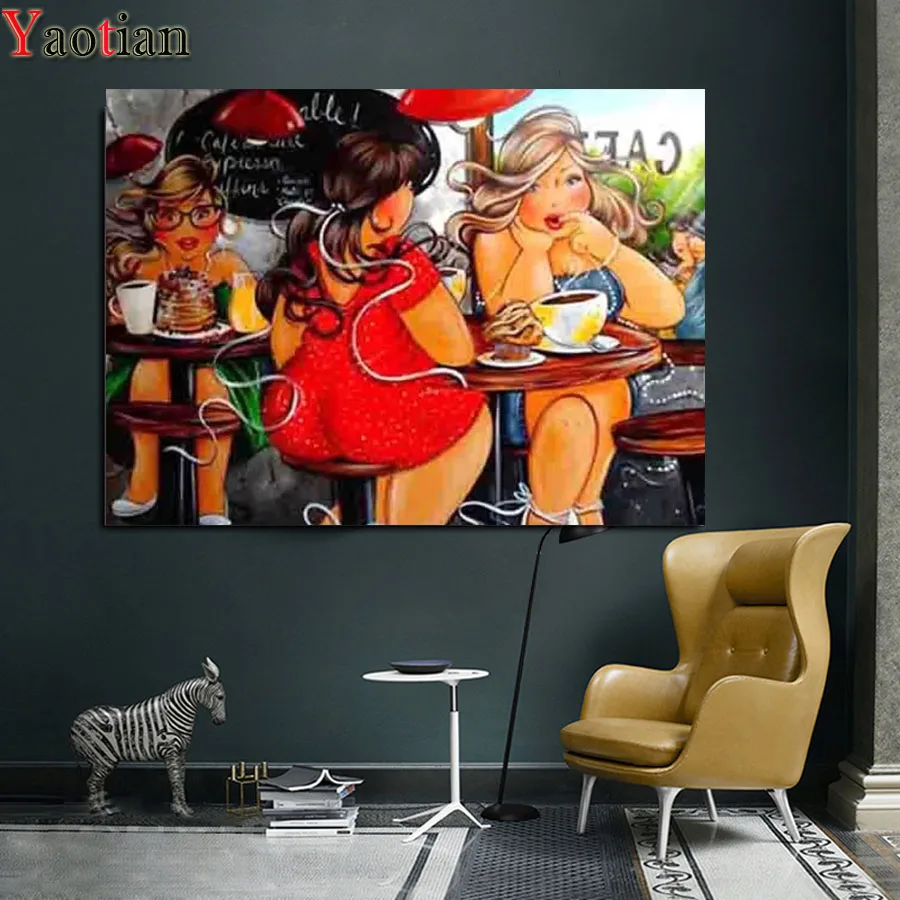 5D Diy Diamond Painting Cross Stitch full Square round Diamond Embroidery Fat lady drinking coffee picture for room Decor
5D Diy Diamond Painting Cross Stitch full Square round Diamond Embroidery Fat lady drinking coffee picture for room Decor