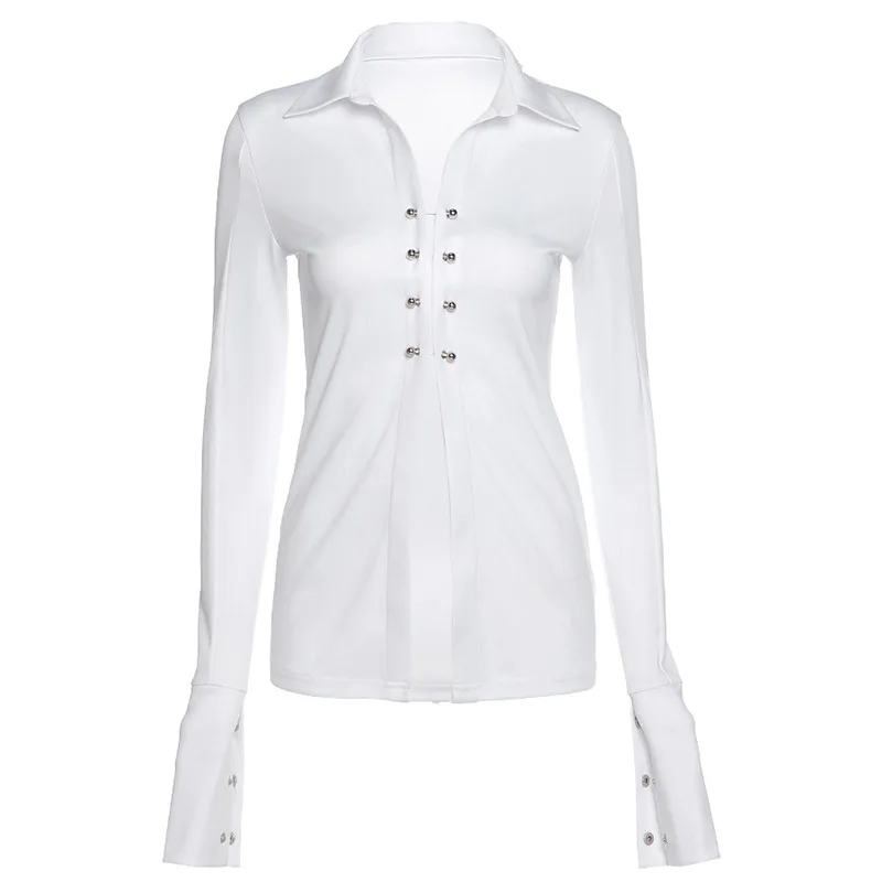 LOUAEE 2021 European and American hot sale fashion and elegant slim long-sleeved shirt women high-waisted thin pin design top
LOUAEE 2021 European and American hot sale fashion and elegant slim long-sleeved shirt women high-waisted thin pin design top