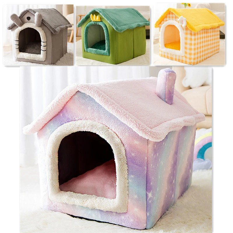 Домик для домашних питомцев, теплый зимний домик для щенков и кошек, домик для чихуахуа, плюшевая подстилка, съемные принадлежности для дома... 
Домик для домашних питомцев, теплый зимний домик для щенков и кошек, домик для чихуахуа, плюшевая подстилка, съемные принадлежности для дома...