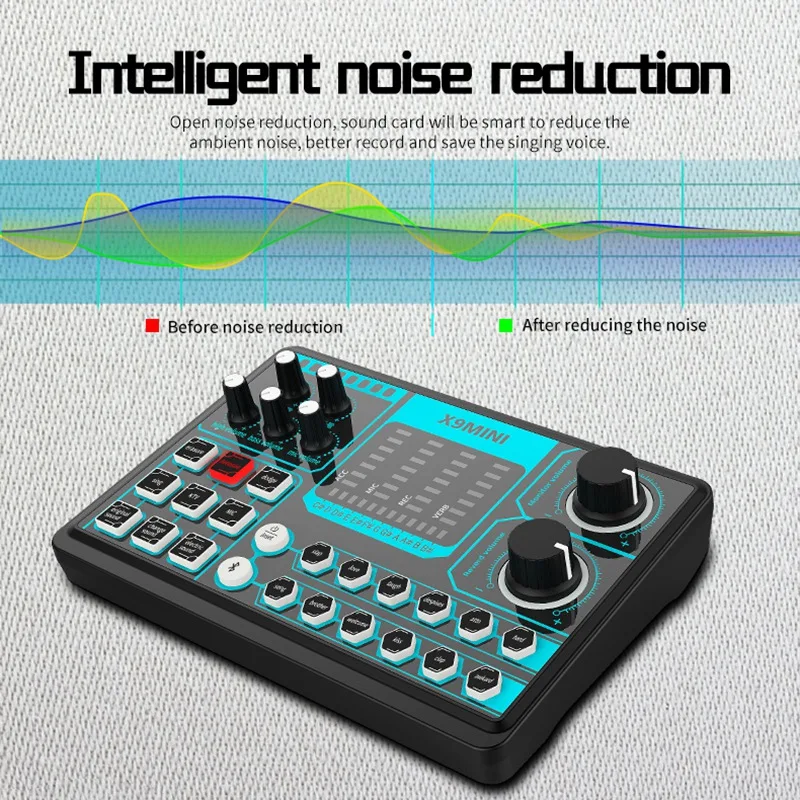 X9 MINI Computer External Mobile Phone Sound Card Repair Tone Mixer Suitable for Home Computer Recording, Live Broadcast
X9 MINI Computer External Mobile Phone Sound Card Repair Tone Mixer Suitable for Home Computer Recording, Live Broadcast