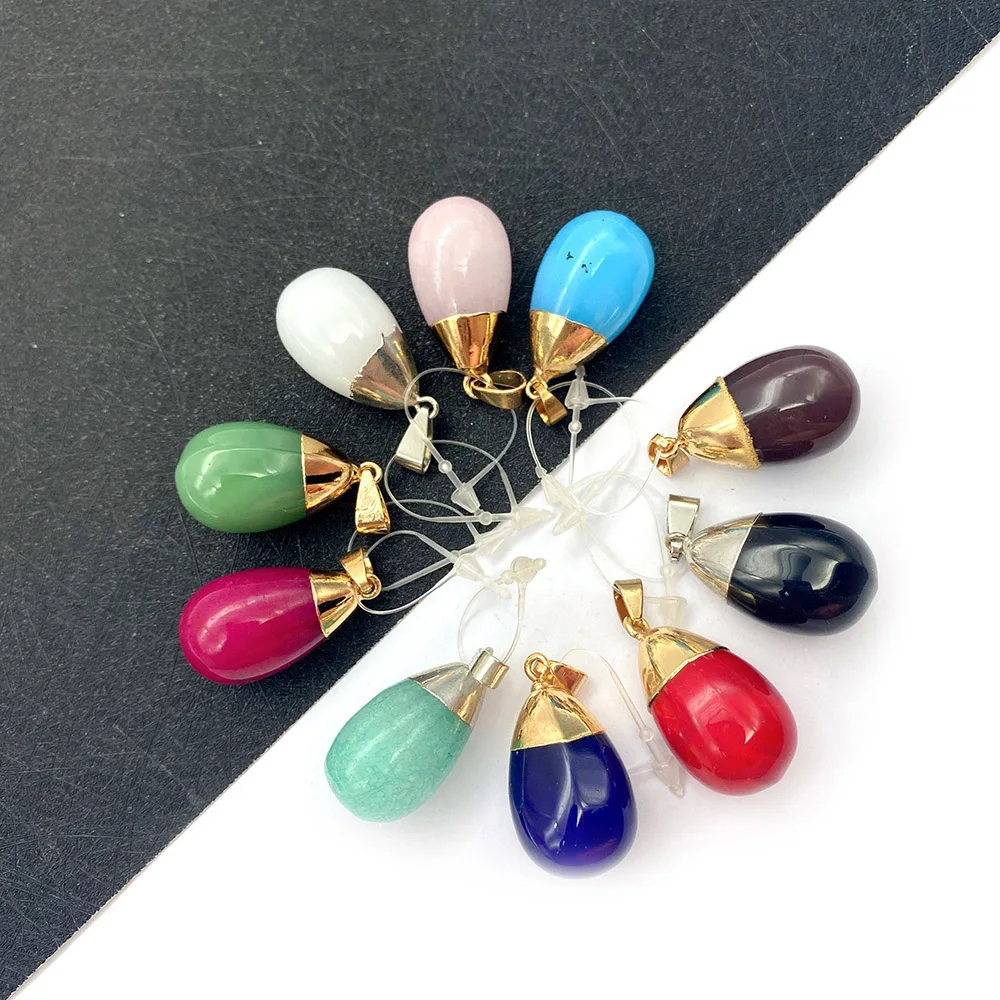 Drop-shaped Pendant Natural Stone Crystal Necklace Jewelry Multi-color Electroplating DIY Making Necklace Accessories Charm
Drop-shaped Pendant Natural Stone Crystal Necklace Jewelry Multi-color Electroplating DIY Making Necklace Accessories Charm