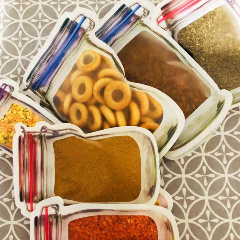 5pcs Mason Jar Bottles Bags Food Storage Packaging Snack Candy Bags Travel Leakproof Zipper Sealed Bag Kitchen Organizer Pouch
5pcs Mason Jar Bottles Bags Food Storage Packaging Snack Candy Bags Travel Leakproof Zipper Sealed Bag Kitchen Organizer Pouch
