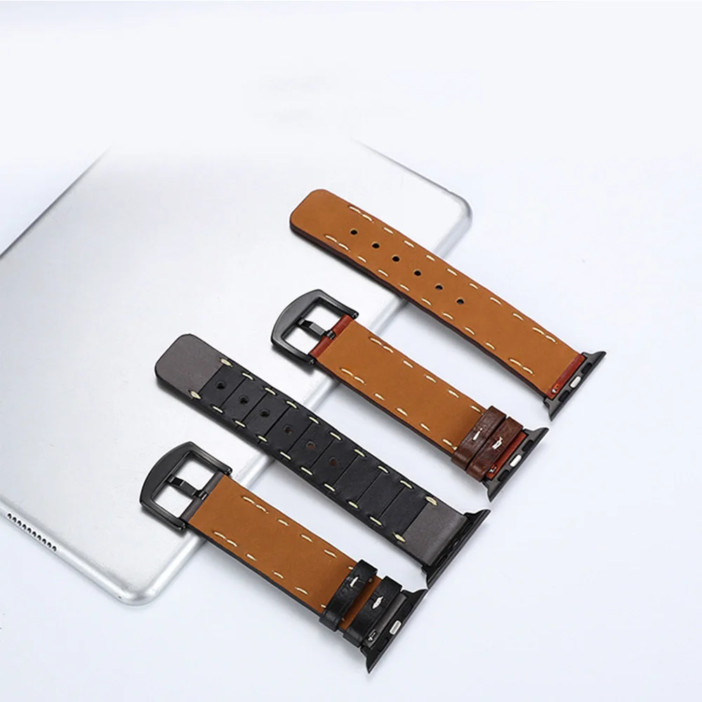 Crazy horse кожаный ремешок для наручных часов Apple Watch Series 4/3/2/1 40 мм 44 Напульсники iwatch 38