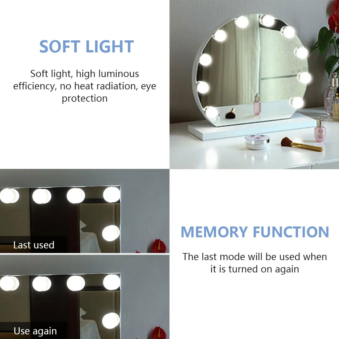 USB LED 12V Makeup Lamp Wall Light Beauty 2 6 10 14 Bulbs Kit For Dressing Table Stepless Dimmable Vanity Mirror Light
USB LED 12V Makeup Lamp Wall Light Beauty 2 6 10 14 Bulbs Kit For Dressing Table Stepless Dimmable Vanity Mirror Light
