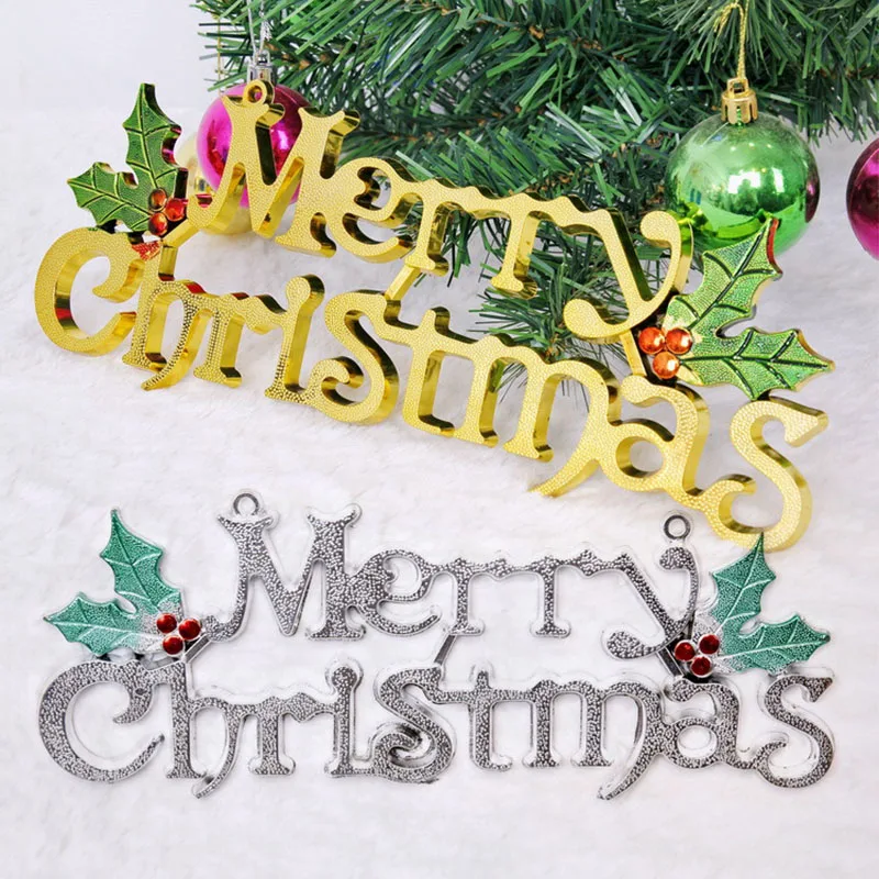 

New Year 2022 Christmas Tree Decorations Three-dimensional Merry Christmas Letter Door Listing Party Ornaments For Home Decor