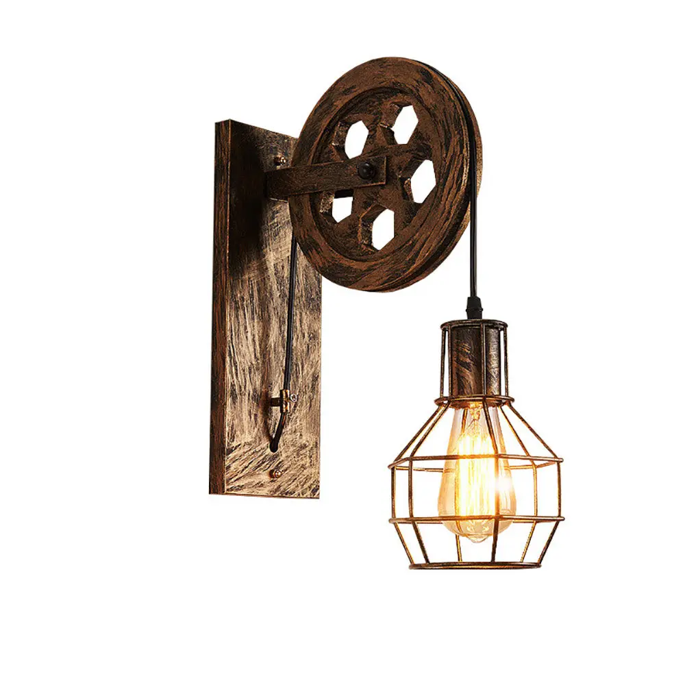 

Retro Vintage Wall Light Industrial Wall Lamp Shade Fixture Iron Loft Cafe Bar Adjustable Sconce Lights Wandlamp Decoration LED