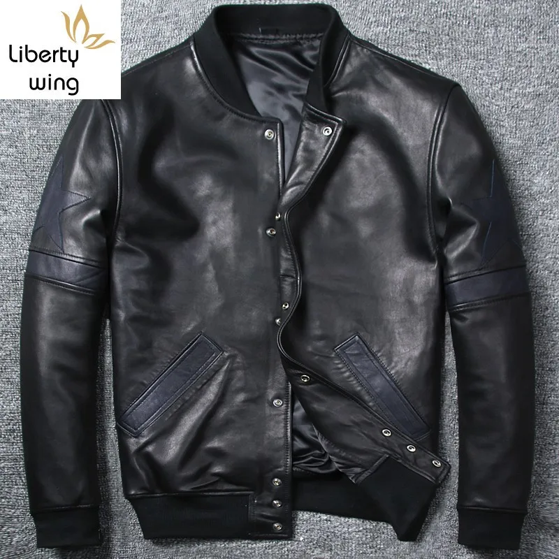 Plus Size High Quality Sheepskin Genuine Men Slim Black Zipper Real Leather Coat Stand Collar 5XL Baseball Jacket
Plus Size High Quality Sheepskin Genuine Men Slim Black Zipper Real Leather Coat Stand Collar 5XL Baseball Jacket