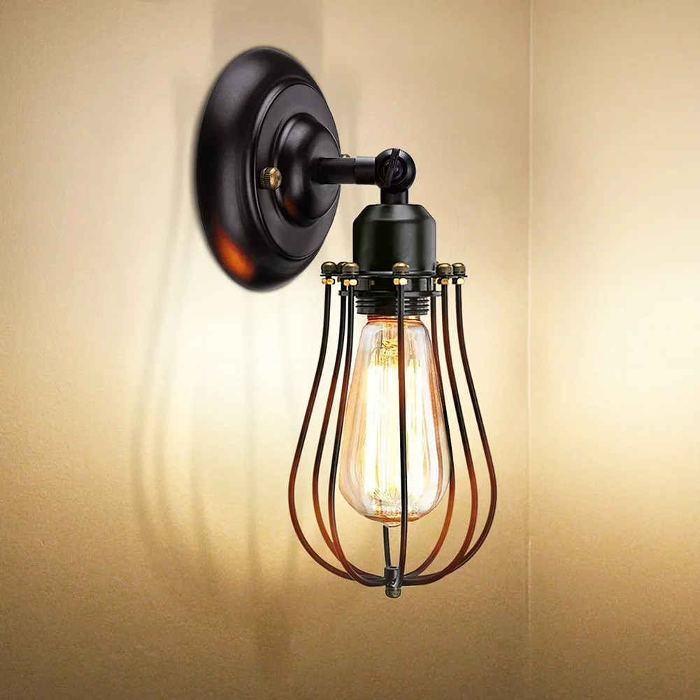 Vintage Wall Sconces Lampshade Wire Metal Cage Wall Lamp 240° Adjustable Black Industrial Wall Light Cover for Bedroom Garage
Vintage Wall Sconces Lampshade Wire Metal Cage Wall Lamp 240° Adjustable Black Industrial Wall Light Cover for Bedroom Garage