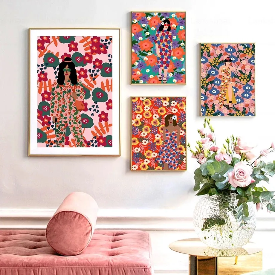 Canvas Painting Abstract Colorful Girl Wall Art Floral Pattern Nordic Posters for Living Room Decoration Wall Pictures Unframe
Canvas Painting Abstract Colorful Girl Wall Art Floral Pattern Nordic Posters for Living Room Decoration Wall Pictures Unframe