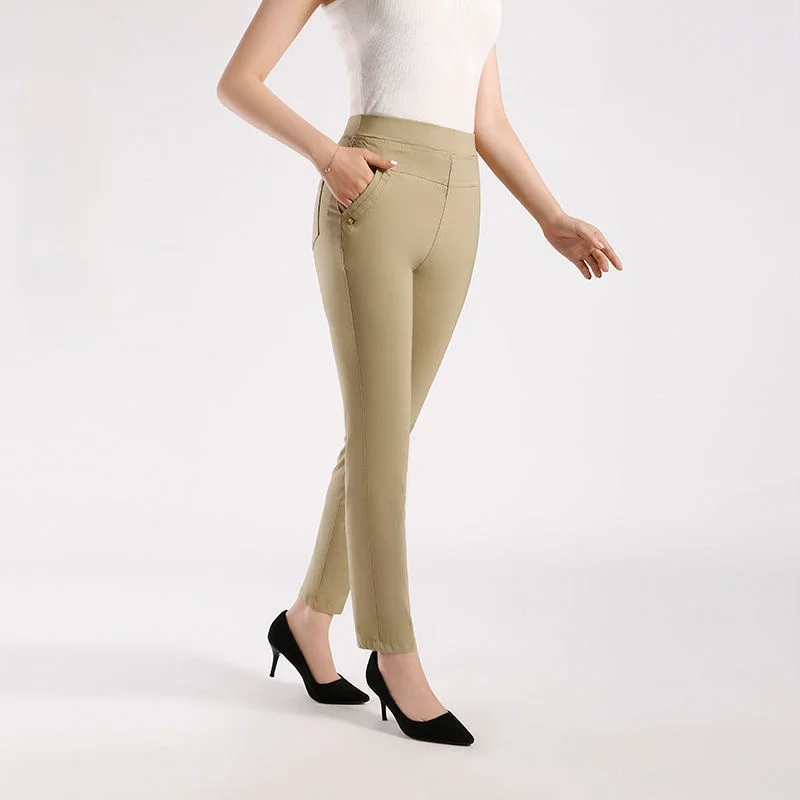 Women 2021 Spring Summer New Middle-aged Thin Pants Female Elastic Waist Straight Pants Ladies Solid Color Casual Trousers L231
Women 2021 Spring Summer New Middle-aged Thin Pants Female Elastic Waist Straight Pants Ladies Solid Color Casual Trousers L231