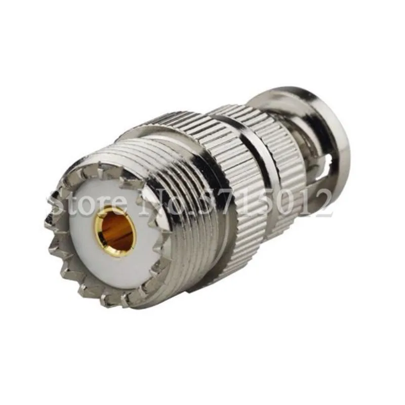 

2pcs UHF/BNC-KJ UHF Famale Head Turn to BNC Male Head Plug Connector Converter Copper Connector RF Coaxial Adaptor