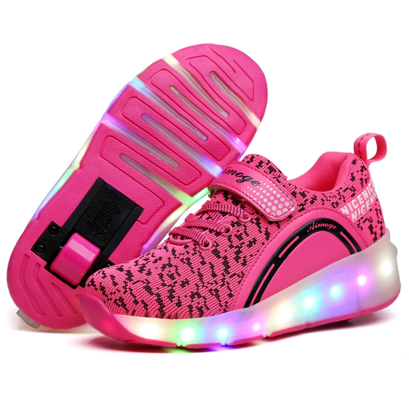 Kids Glowing Sneakers Sneakers with wheels Led Light up Roller Skates Sport Luminous Lighted Shoes for Kids Boys Pink Black
Kids Glowing Sneakers Sneakers with wheels Led Light up Roller Skates Sport Luminous Lighted Shoes for Kids Boys Pink Black