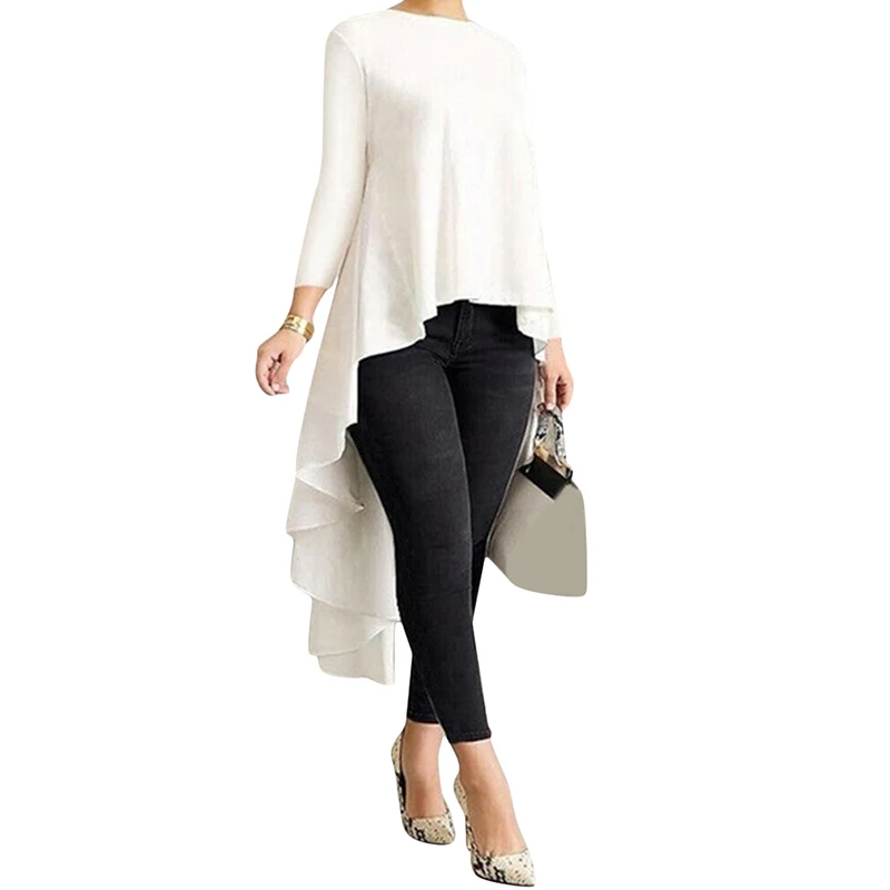 2020 New Fashion Women Dress Solid Color Round Neck Front Short Long Back Irregular Long Sleeve Loose-Fit Ruffle Dress Elegant
2020 New Fashion Women Dress Solid Color Round Neck Front Short Long Back Irregular Long Sleeve Loose-Fit Ruffle Dress Elegant