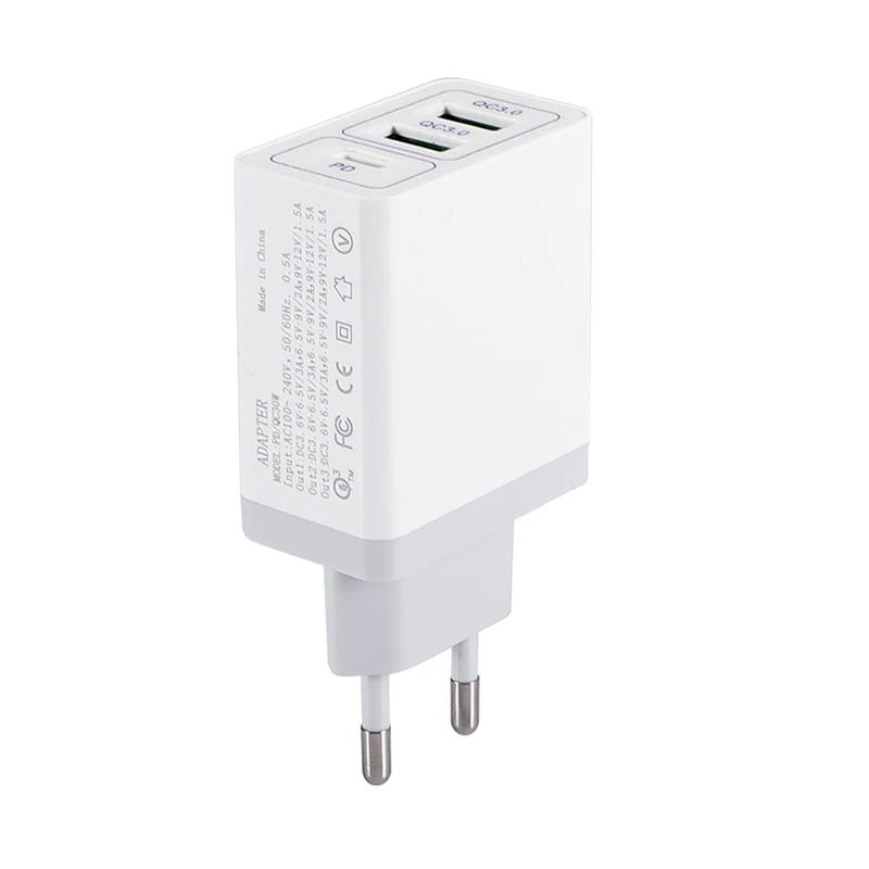 3 in 1 QC3.0 Fast Charger 36W PD Charger Dual USB Type C Quick Charging Adapter Portable Mobile Phone UK/EU/US Charger USB-C
3 in 1 QC3.0 Fast Charger 36W PD Charger Dual USB Type C Quick Charging Adapter Portable Mobile Phone UK/EU/US Charger USB-C