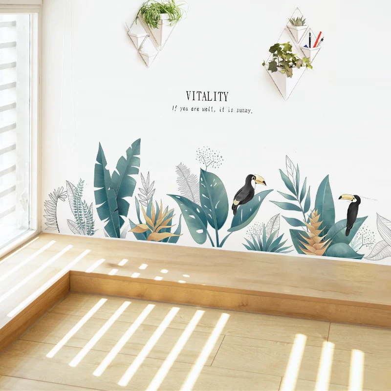 Nordic Green Plants Birds Wall Stickers for Living Room Bedroom Vinyl Eco-friendly Wall Decals Home Decor Removable Wallpaper
Nordic Green Plants Birds Wall Stickers for Living Room Bedroom Vinyl Eco-friendly Wall Decals Home Decor Removable Wallpaper