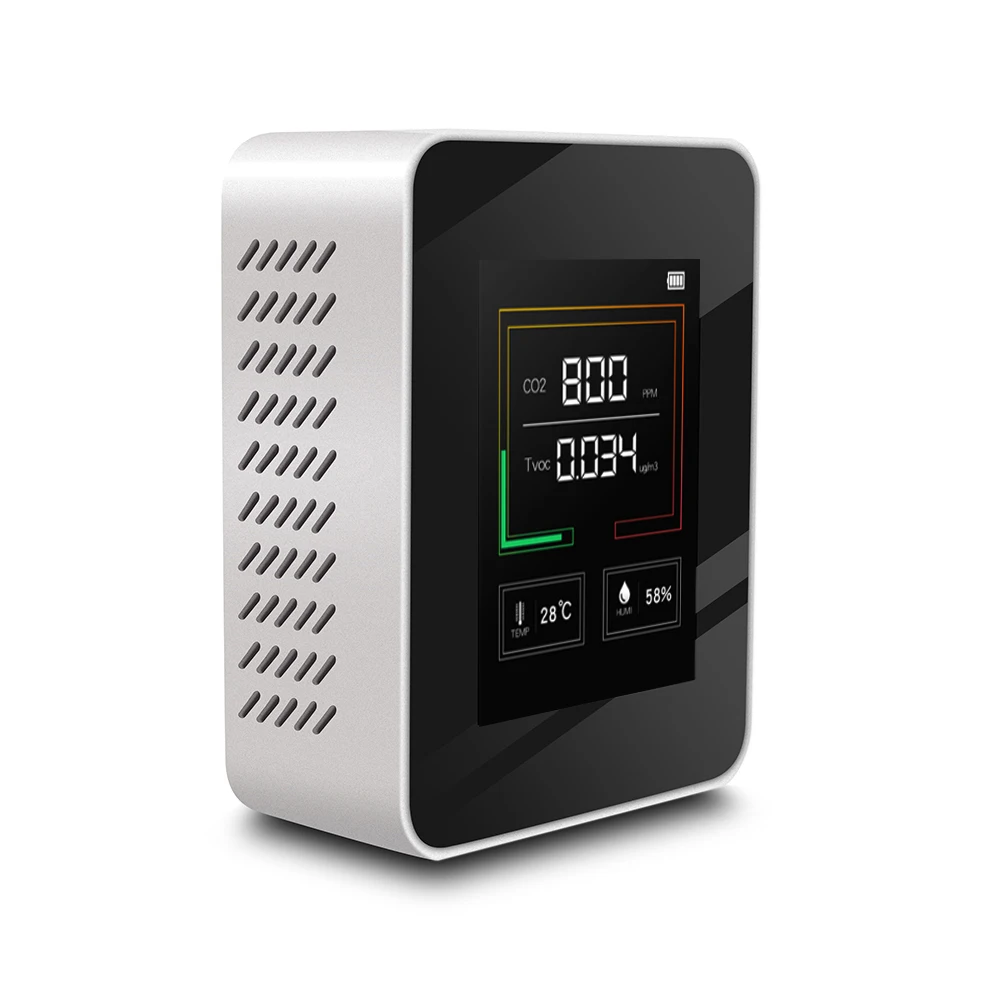 5 in1 CO2 Meter Digital Temperature Humidity Tester Carbon Dioxide TVOC HCHO Detector Air Quality Monitor co2 sensor Monitor
5 in1 CO2 Meter Digital Temperature Humidity Tester Carbon Dioxide TVOC HCHO Detector Air Quality Monitor co2 sensor Monitor