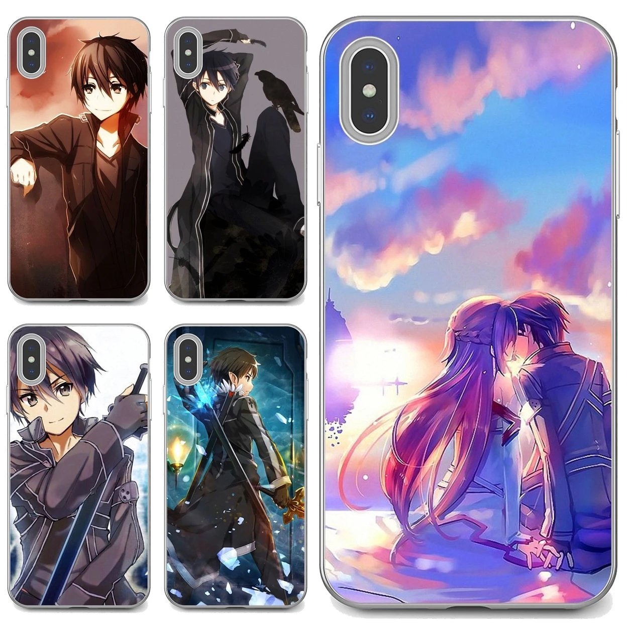 Мягкие чехлы Kirito Sword Art Online SAO Япония для Apple iPhone 10 11 12 Pro Mini 4S SE 5C 6 6S 7 8 X XR XS Plus Max