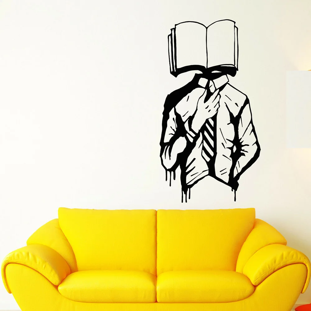 Lopen Woordenboek Vinyl Muurtattoo Voor Bibliotheek Boek Minnaar Winkel Muurstickers Nodic Klaslokaal Decoratie A4-052 | Дом и сад