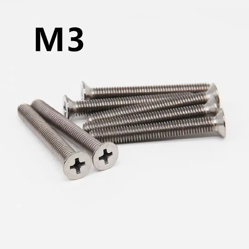 

10PCS M3x4/5/6/8/10/12/14/16/18/30mm Titanium screw Countersunk head DIN965 GB819 Pure titaniums GR2 Flat heads Phillips screws