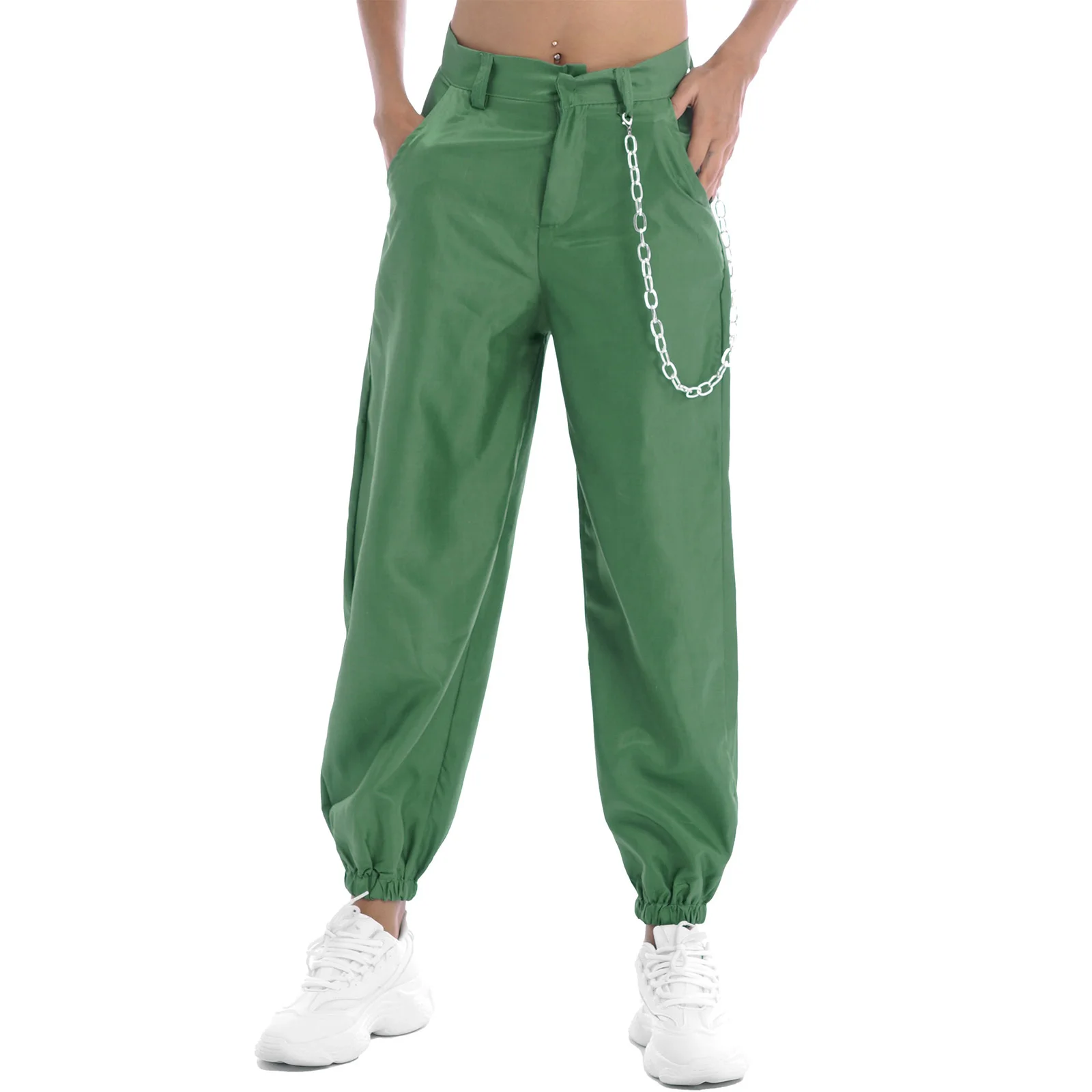

2021 Summer Fashion Harem Pants Women Casual Gym Fitness Sport Pants High Waist Front Hidden Zipper Loose Pants Hiking Trousers