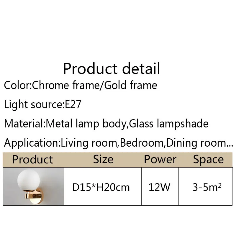 Led Bulb Modern Led Sconce Wall Light Bedside Light Living room Dining room Study room Wall Lamp Home Wall Lighting Chrome&Gold
Led Bulb Modern Led Sconce Wall Light Bedside Light Living room Dining room Study room Wall Lamp Home Wall Lighting Chrome&Gold