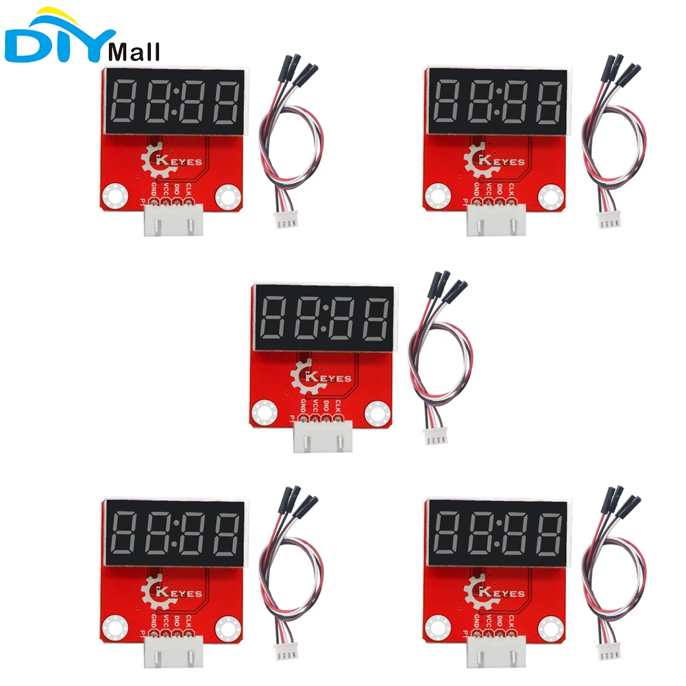5pcs Keyes brick I2C 4-Digit Tube Module DC 5V With 2.54mm Anti-Reverse Plug White Terminal
5pcs Keyes brick I2C 4-Digit Tube Module DC 5V With 2.54mm Anti-Reverse Plug White Terminal