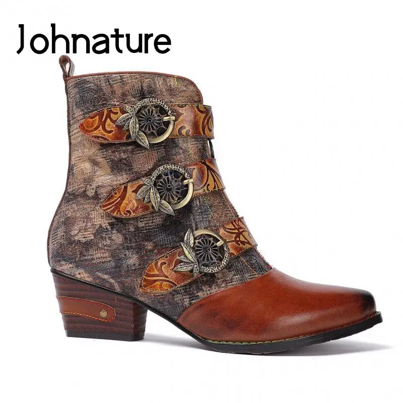 Johnature Ankle Boots Women Shoes Genuine Leather Patchwork Zip Pointed Toe 2022 New Ethnic Handmade Sewing Platform Boots
Johnature Ankle Boots Women Shoes Genuine Leather Patchwork Zip Pointed Toe 2022 New Ethnic Handmade Sewing Platform Boots