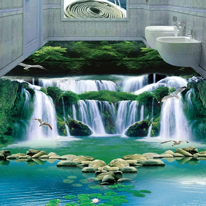 Floor Stickers Waterproof Fantasy Waterfall Flowing Water Green Forest 3d Bathroom Bedroom Floor Papier Peint Mural
Floor Stickers Waterproof Fantasy Waterfall Flowing Water Green Forest 3d Bathroom Bedroom Floor Papier Peint Mural