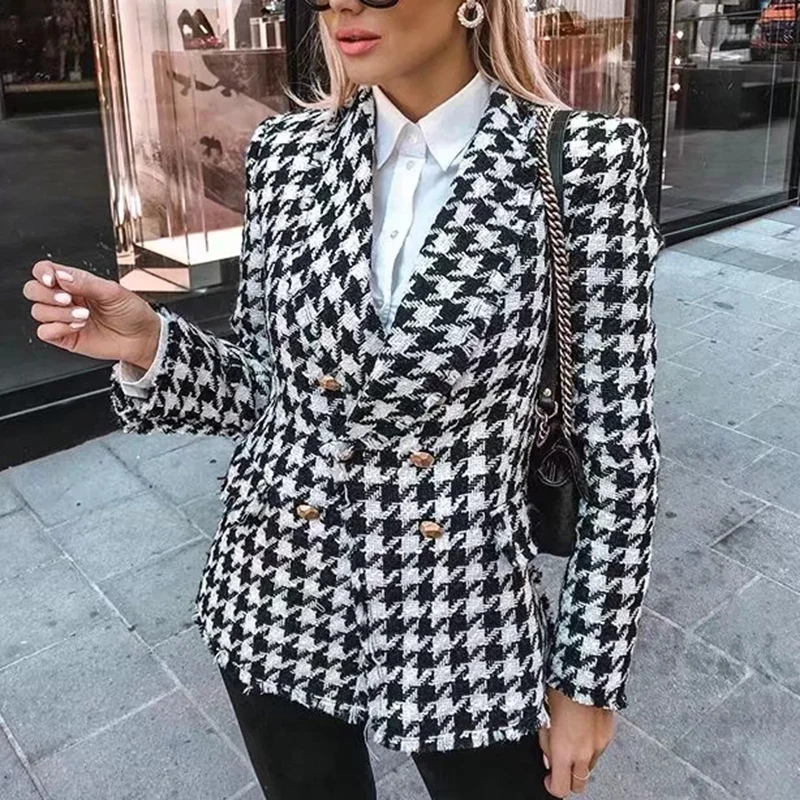 Women Tweed Jackets 2021 Fashion Office Ladies Black Tassel Houndstooth Coats Female Autumn Vintage Thick Plaid Coat Girls Chic
Women Tweed Jackets 2021 Fashion Office Ladies Black Tassel Houndstooth Coats Female Autumn Vintage Thick Plaid Coat Girls Chic