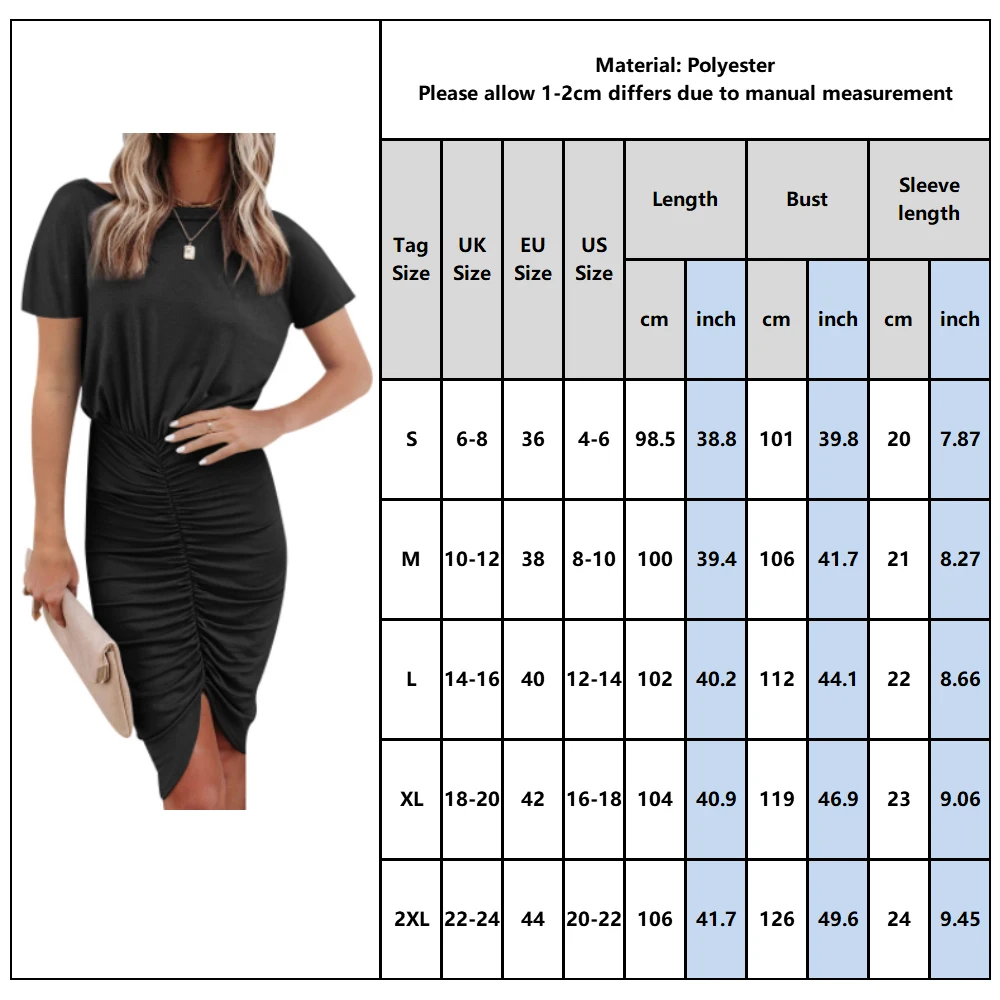 Elegant Ladies Pencil Dress Short Sleeve Summer O Neck Pleated Dress for Women Solid Black Knee Length Sheath Split Dresses D30
Elegant Ladies Pencil Dress Short Sleeve Summer O Neck Pleated Dress for Women Solid Black Knee Length Sheath Split Dresses D30